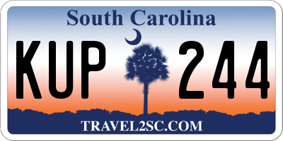 SC license plate KUP244