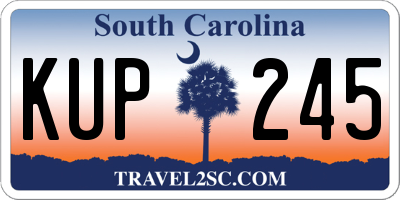 SC license plate KUP245