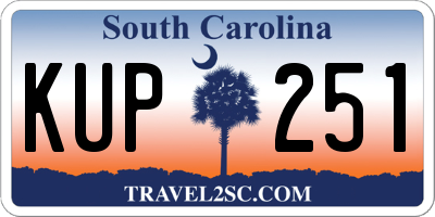 SC license plate KUP251