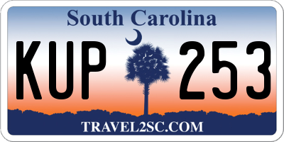 SC license plate KUP253