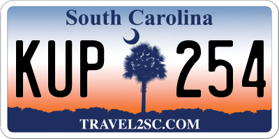 SC license plate KUP254