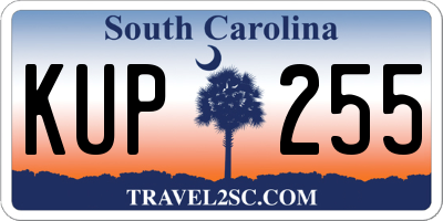 SC license plate KUP255