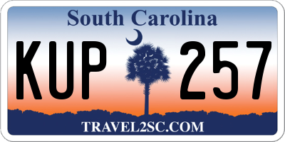 SC license plate KUP257
