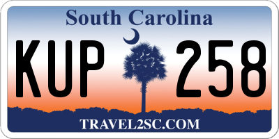 SC license plate KUP258