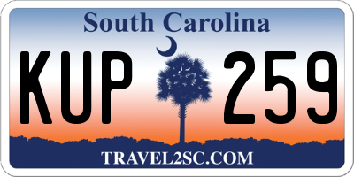 SC license plate KUP259
