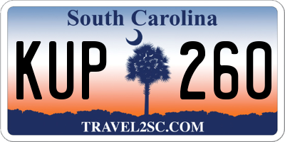 SC license plate KUP260