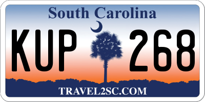 SC license plate KUP268