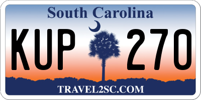 SC license plate KUP270