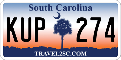 SC license plate KUP274