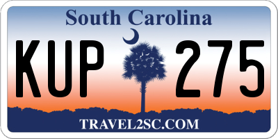 SC license plate KUP275