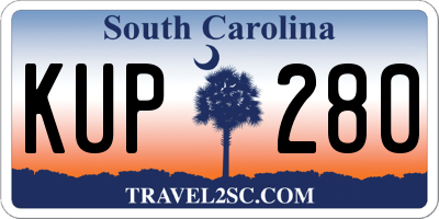 SC license plate KUP280