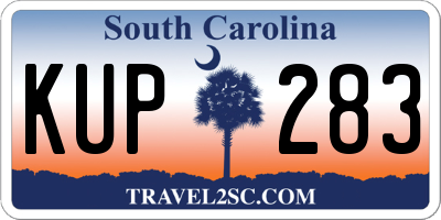 SC license plate KUP283
