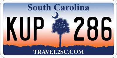 SC license plate KUP286