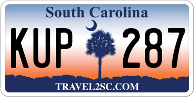 SC license plate KUP287