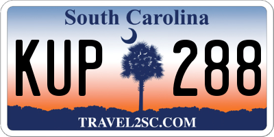 SC license plate KUP288