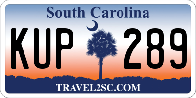 SC license plate KUP289
