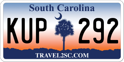 SC license plate KUP292