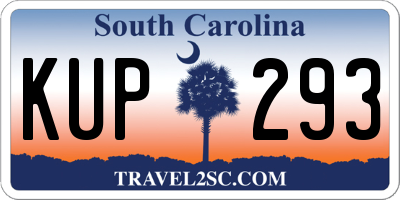 SC license plate KUP293