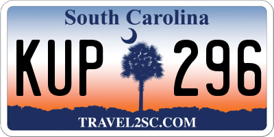 SC license plate KUP296