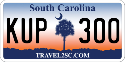 SC license plate KUP300