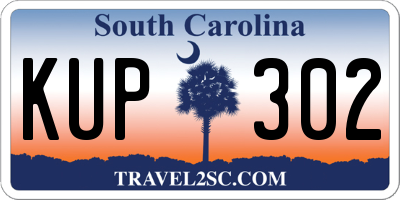 SC license plate KUP302