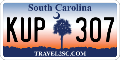 SC license plate KUP307