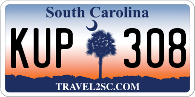 SC license plate KUP308