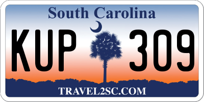 SC license plate KUP309