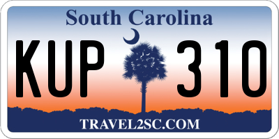 SC license plate KUP310