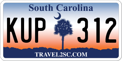 SC license plate KUP312