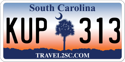 SC license plate KUP313