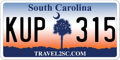 SC license plate KUP315