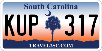 SC license plate KUP317