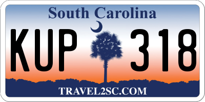 SC license plate KUP318