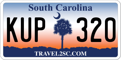 SC license plate KUP320