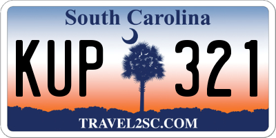 SC license plate KUP321