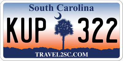 SC license plate KUP322