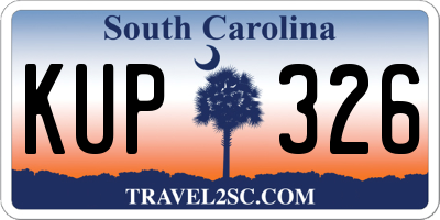 SC license plate KUP326