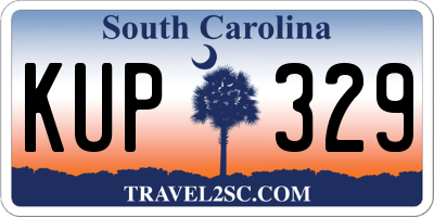 SC license plate KUP329