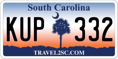 SC license plate KUP332