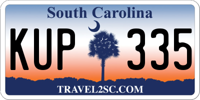 SC license plate KUP335
