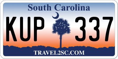SC license plate KUP337