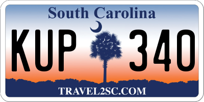 SC license plate KUP340