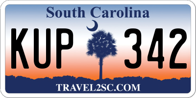 SC license plate KUP342