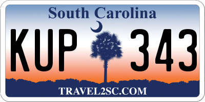 SC license plate KUP343