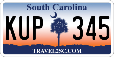SC license plate KUP345