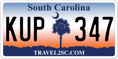 SC license plate KUP347
