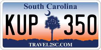 SC license plate KUP350
