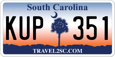 SC license plate KUP351