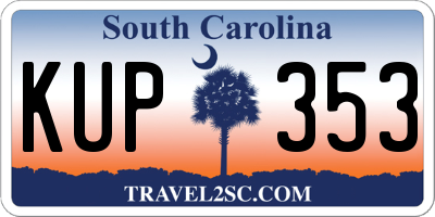 SC license plate KUP353